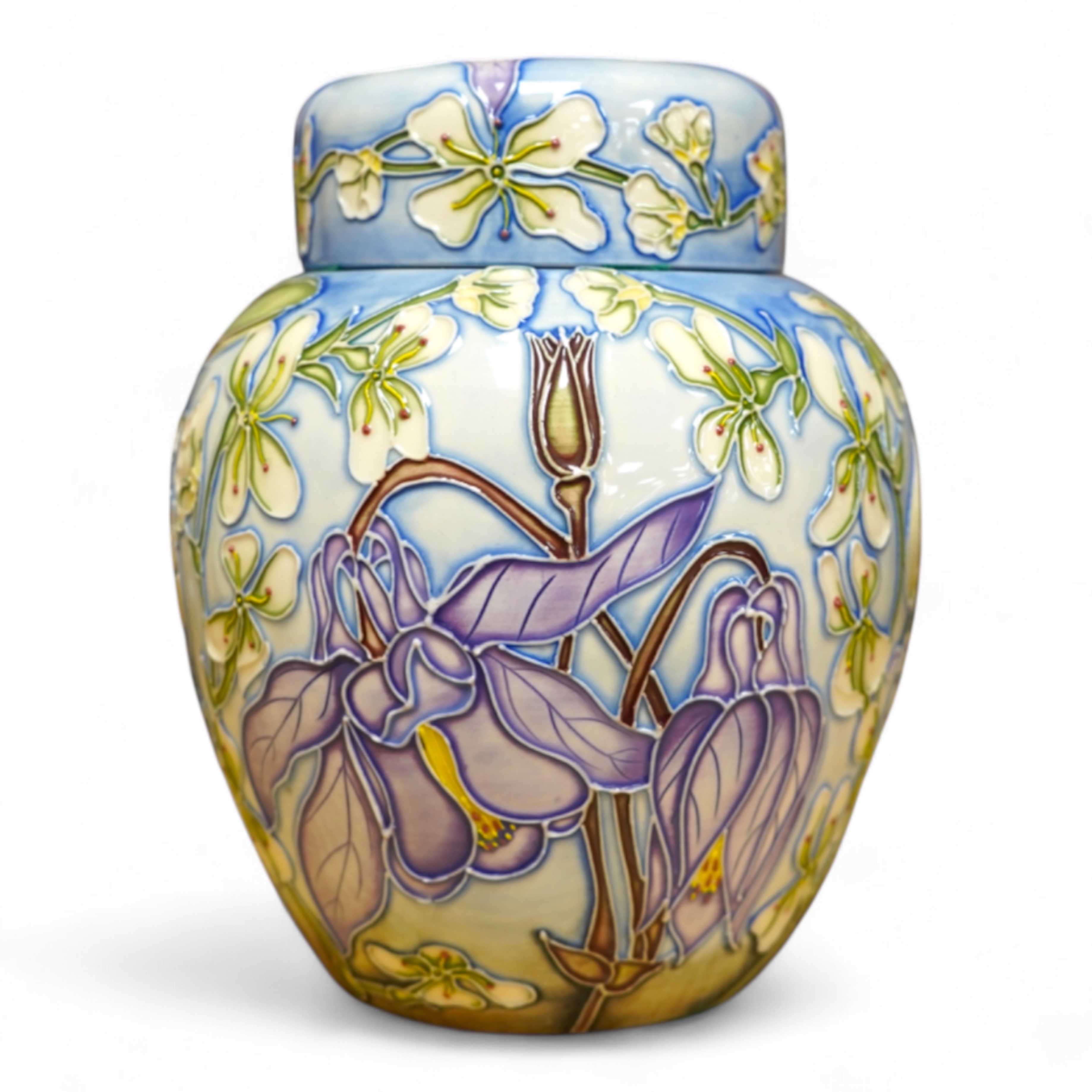 A Moorcroft 'Loves Labour’s Lost', trial jar and cover by Alice Alison limited edition 13/250, 2002 -15.5cm high, boxed